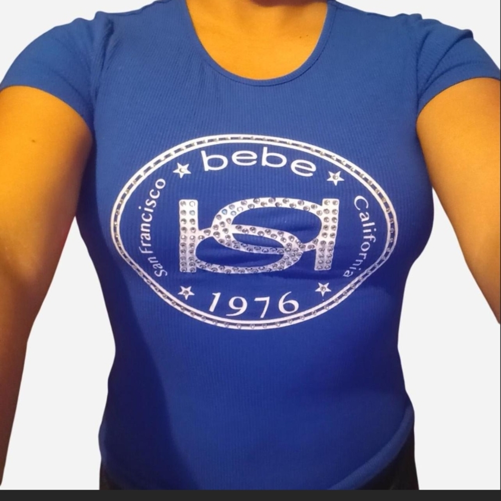 Bebe Royal Blue Logo Tee